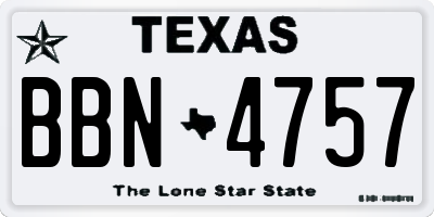 TX license plate BBN4757