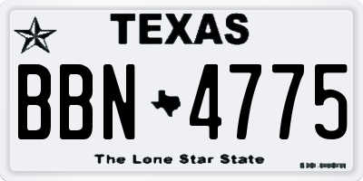 TX license plate BBN4775