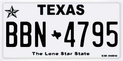 TX license plate BBN4795
