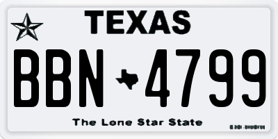 TX license plate BBN4799