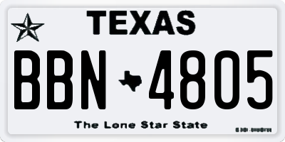 TX license plate BBN4805