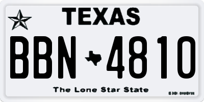 TX license plate BBN4810