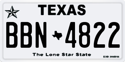 TX license plate BBN4822