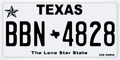 TX license plate BBN4828