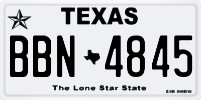 TX license plate BBN4845