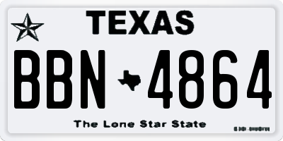 TX license plate BBN4864