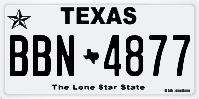 TX license plate BBN4877