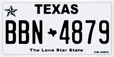 TX license plate BBN4879
