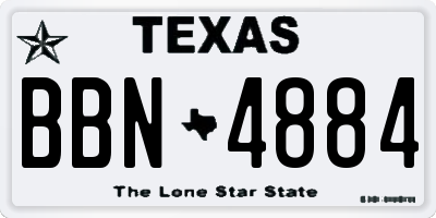 TX license plate BBN4884