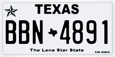 TX license plate BBN4891