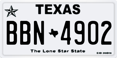 TX license plate BBN4902