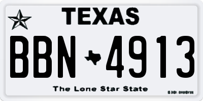 TX license plate BBN4913