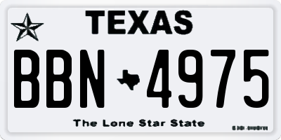 TX license plate BBN4975