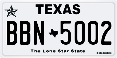 TX license plate BBN5002