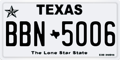 TX license plate BBN5006