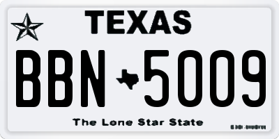 TX license plate BBN5009