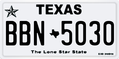 TX license plate BBN5030