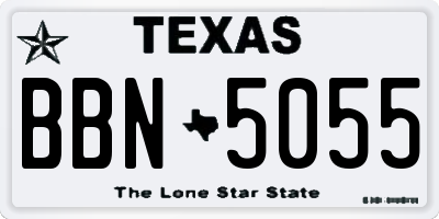 TX license plate BBN5055
