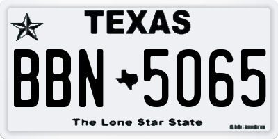 TX license plate BBN5065