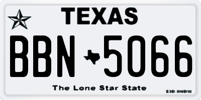 TX license plate BBN5066