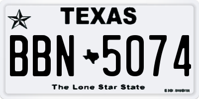 TX license plate BBN5074