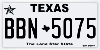 TX license plate BBN5075