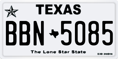TX license plate BBN5085