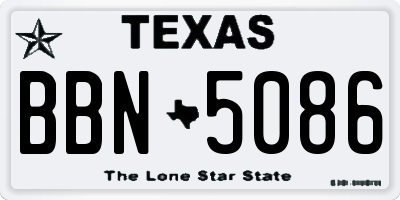 TX license plate BBN5086