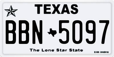 TX license plate BBN5097