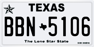 TX license plate BBN5106