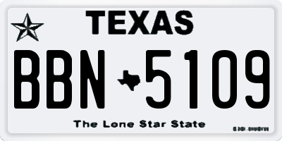 TX license plate BBN5109