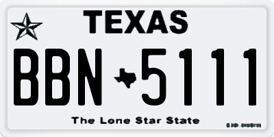 TX license plate BBN5111
