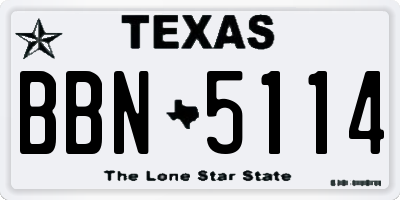TX license plate BBN5114