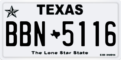 TX license plate BBN5116