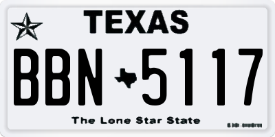 TX license plate BBN5117