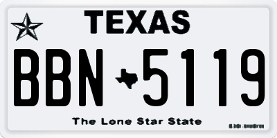 TX license plate BBN5119
