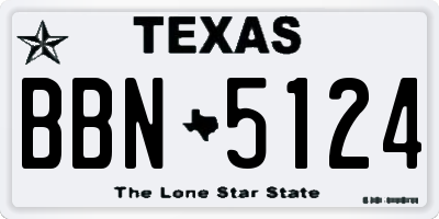 TX license plate BBN5124