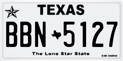 TX license plate BBN5127