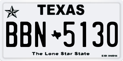 TX license plate BBN5130
