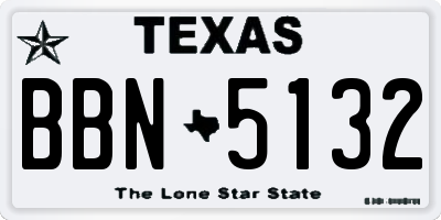 TX license plate BBN5132