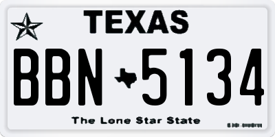 TX license plate BBN5134