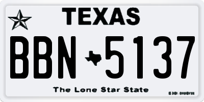 TX license plate BBN5137