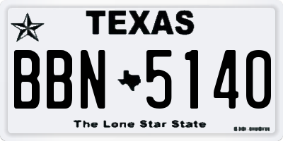 TX license plate BBN5140