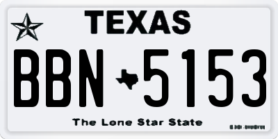 TX license plate BBN5153