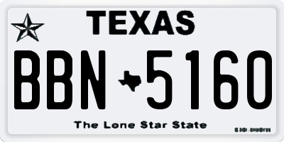 TX license plate BBN5160