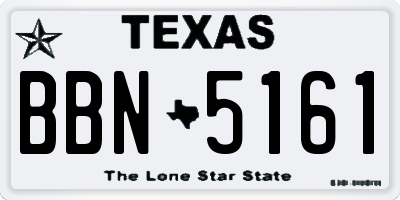TX license plate BBN5161