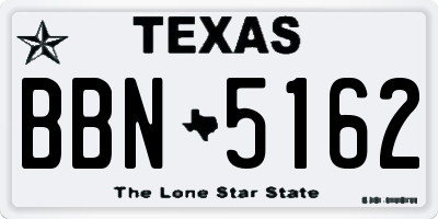TX license plate BBN5162