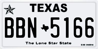 TX license plate BBN5166