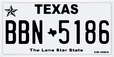 TX license plate BBN5186