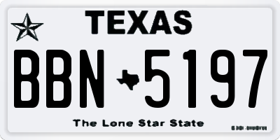 TX license plate BBN5197